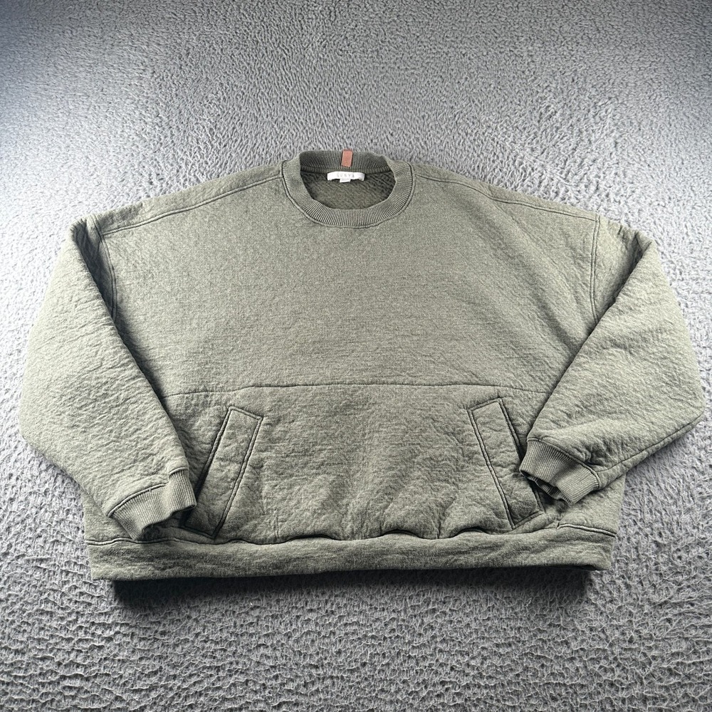 Lunya Restore Double Face Crewneck Sweatshirt Womens XS Olive Oversized Fleece‎